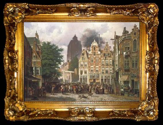 framed  unknow artist European city landscape, street landsacpe, construction, frontstore, building and architecture.041, ta009-2